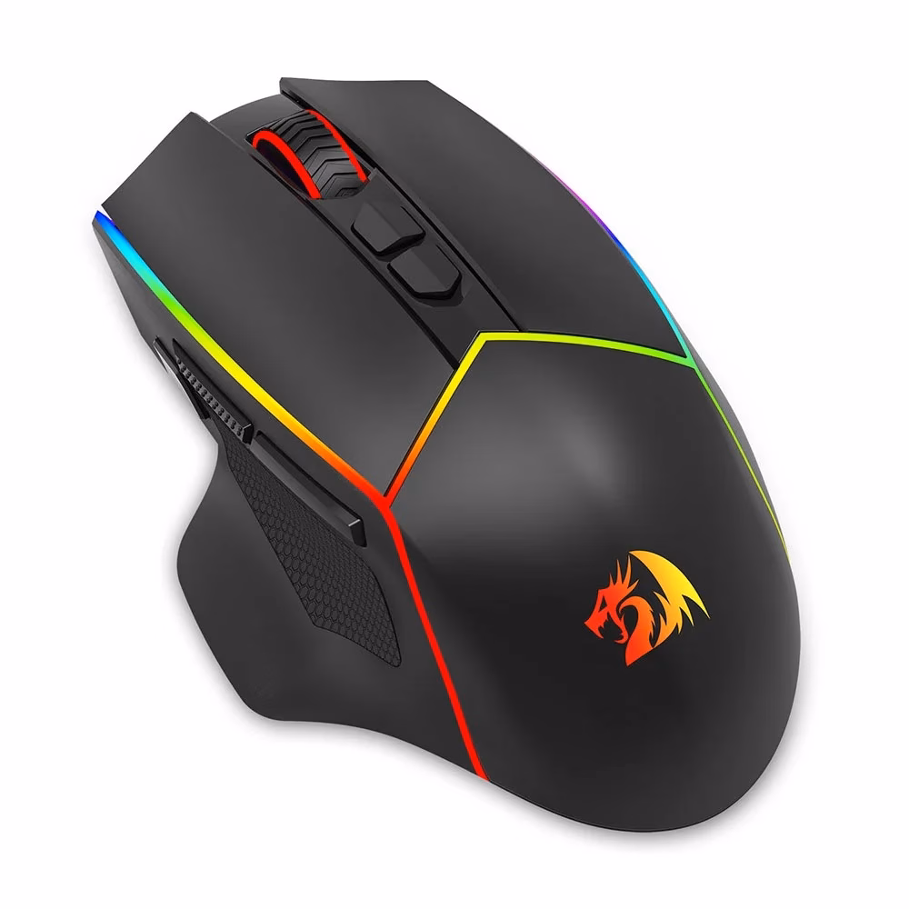 Mouse Gamer Sem Fio Redragon Axe Pro RGB M814RGB-PRO Preto 8000 DPI - Imagem 5
