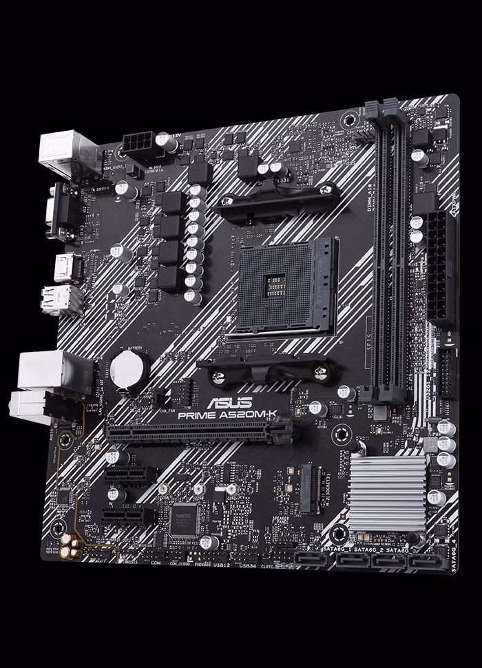 ASUS PRIME A520M‑K Micro‑ATX DDR4 – Placa-mãe AM4 para Ryzen 3000/4000/5000, Slot M.2, HDMI, SafeSlot, Safe Guard, Ideal para PC Gamer e Home Office - Imagem 2