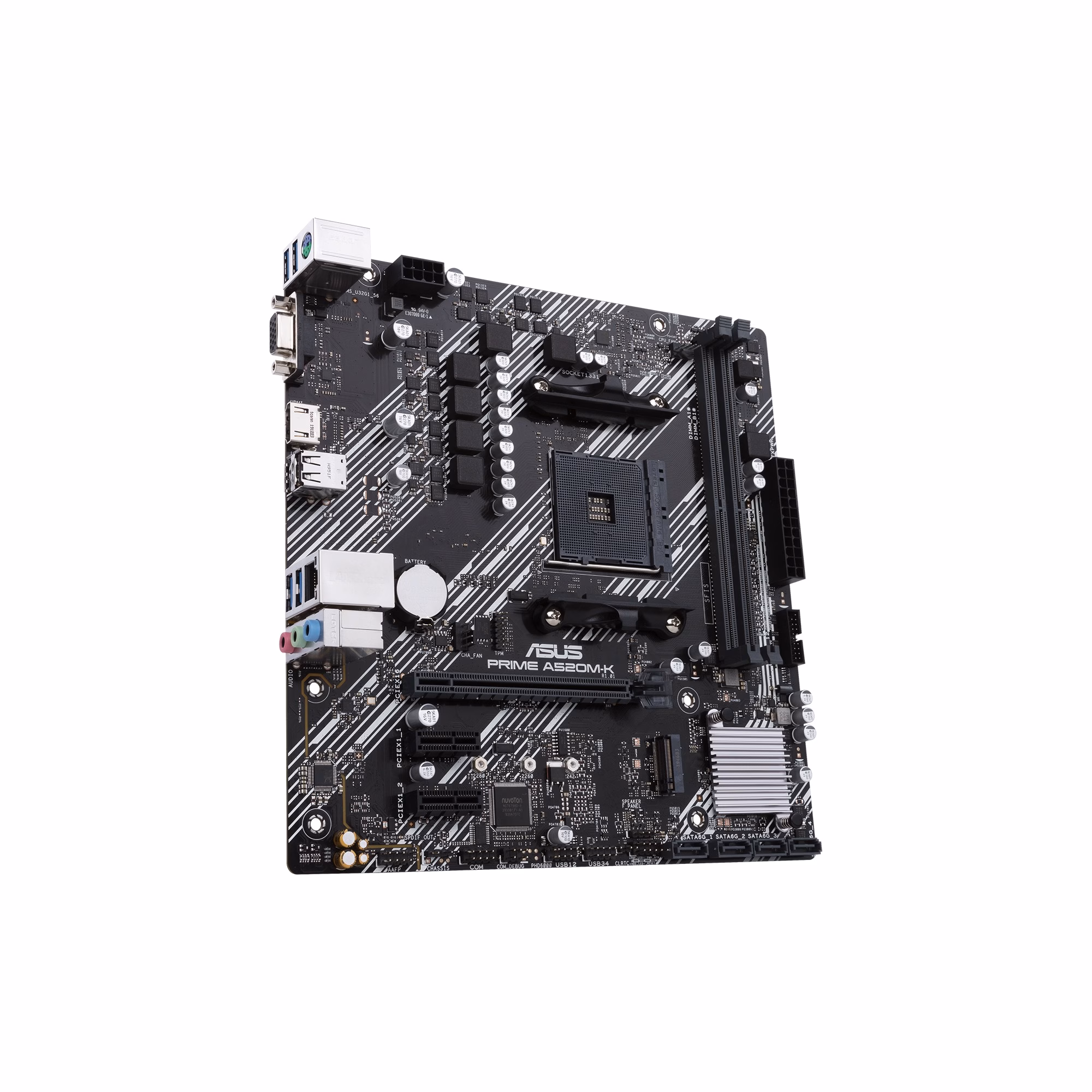 ASUS PRIME A520M‑K Micro‑ATX DDR4 – Placa-mãe AM4 para Ryzen 3000/4000/5000, Slot M.2, HDMI, SafeSlot, Safe Guard, Ideal para PC Gamer e Home Office