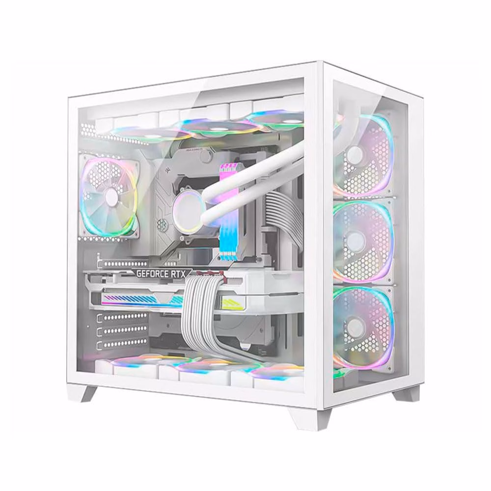 GABINETE K-MEX GAMER AQUARIO SPACE ATX CG-W2R4 WHITE SEM FAN - Imagem 3