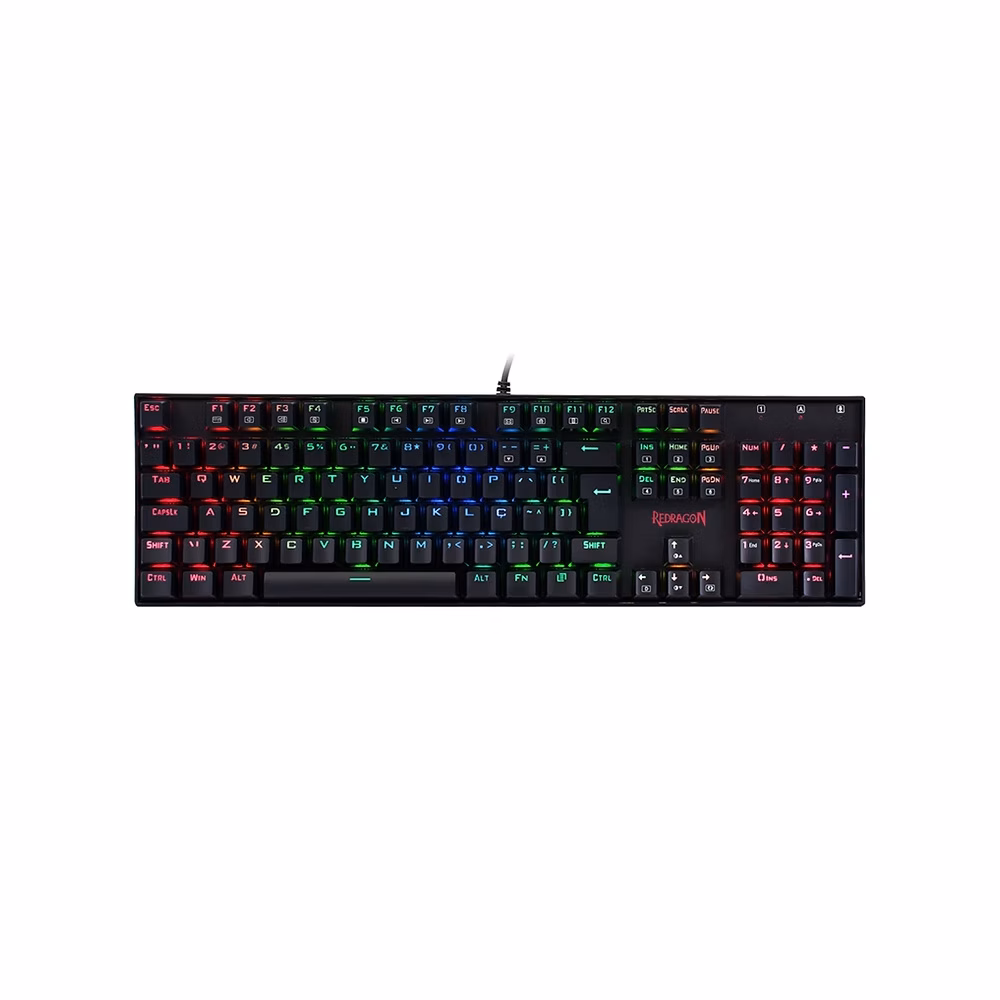 Teclado Com Fio Mecânico Redragon Mitra K551, RGB, Switch Azul, ABNT2 - K551RGB-1 (PT-BLUE) - Imagem 2