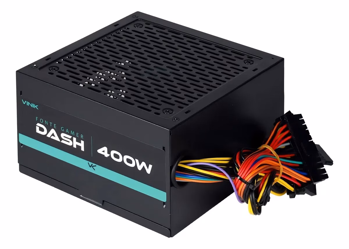 Fonte Vinik Dash 400W ATX VFG400WPV3 preta sem cabo – fonte gamer para PC - Imagem 2