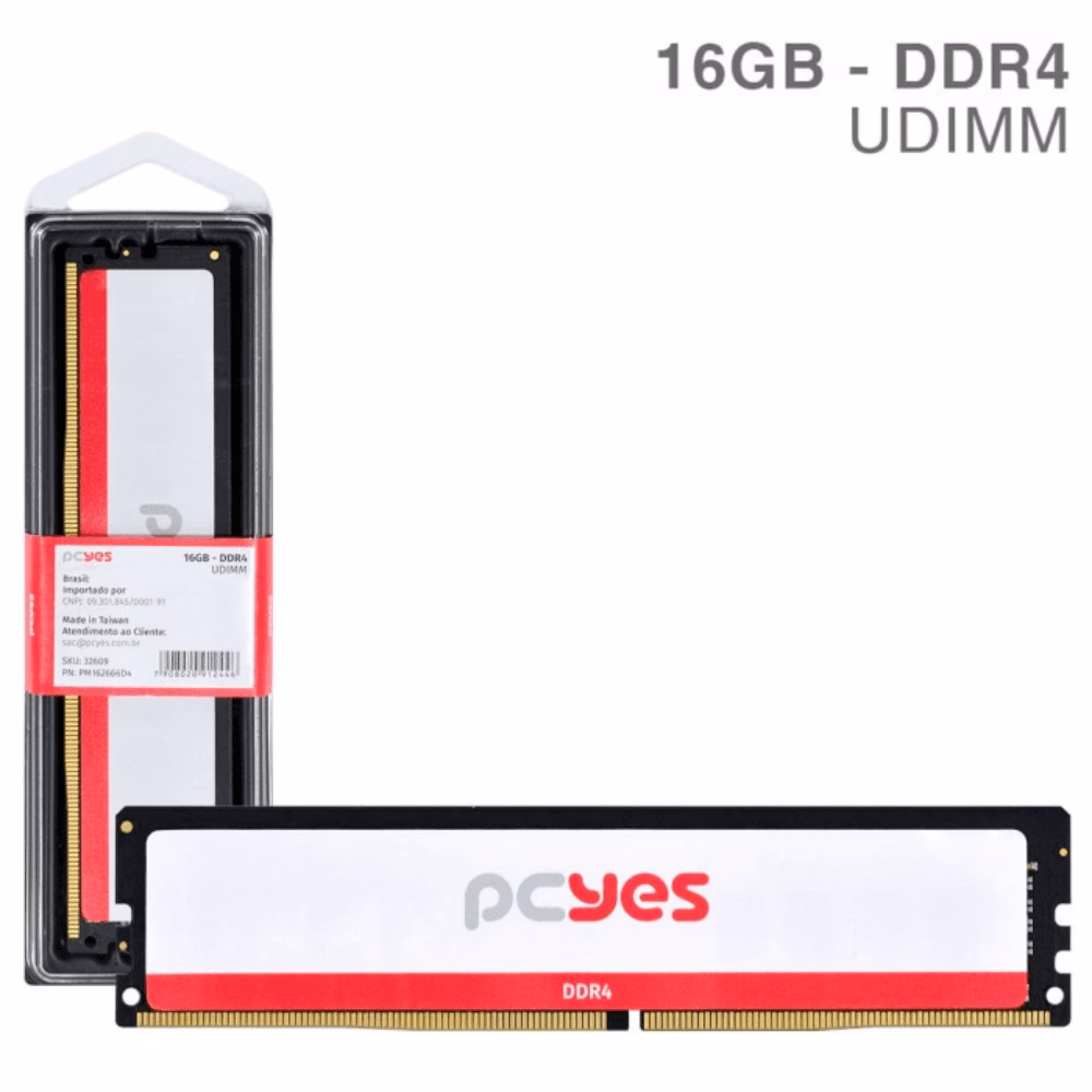 Memória RAM Pcyes UDIMM 4GB DDR4 2666MHz Desktop
