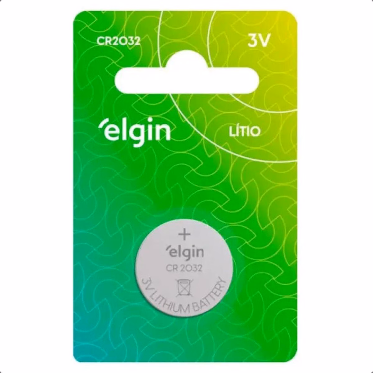 Bateria Litio Elgin CR2032 3V Tipo Moeda - 1 Unidade
