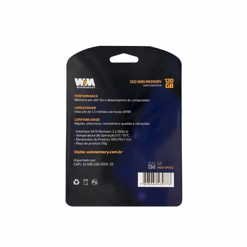 SSD Winmemory 120GB SATA3 2,5 7MM - Imagem 3