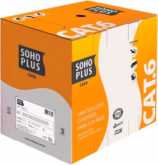 Caixa De Cabo De Rede Cat6 SohoPlus Furukawa 100% Cobre Utp 305 Metros
