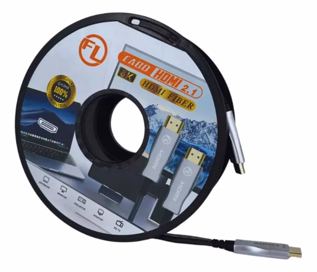 Cabo Hdmi 2.1, 8k Fibra Óptica - 10 Mt - Imagem 2