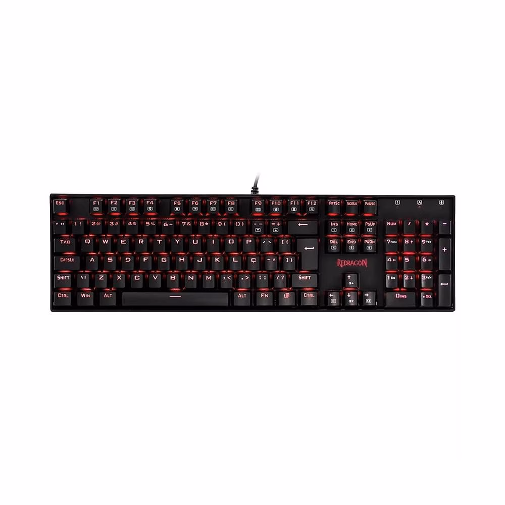 Teclado Mecânico Gamer Redragon Mitra K551 Switch Outemu Blue ABNT2 LED Vermelho - K551-1-PT-BLUE