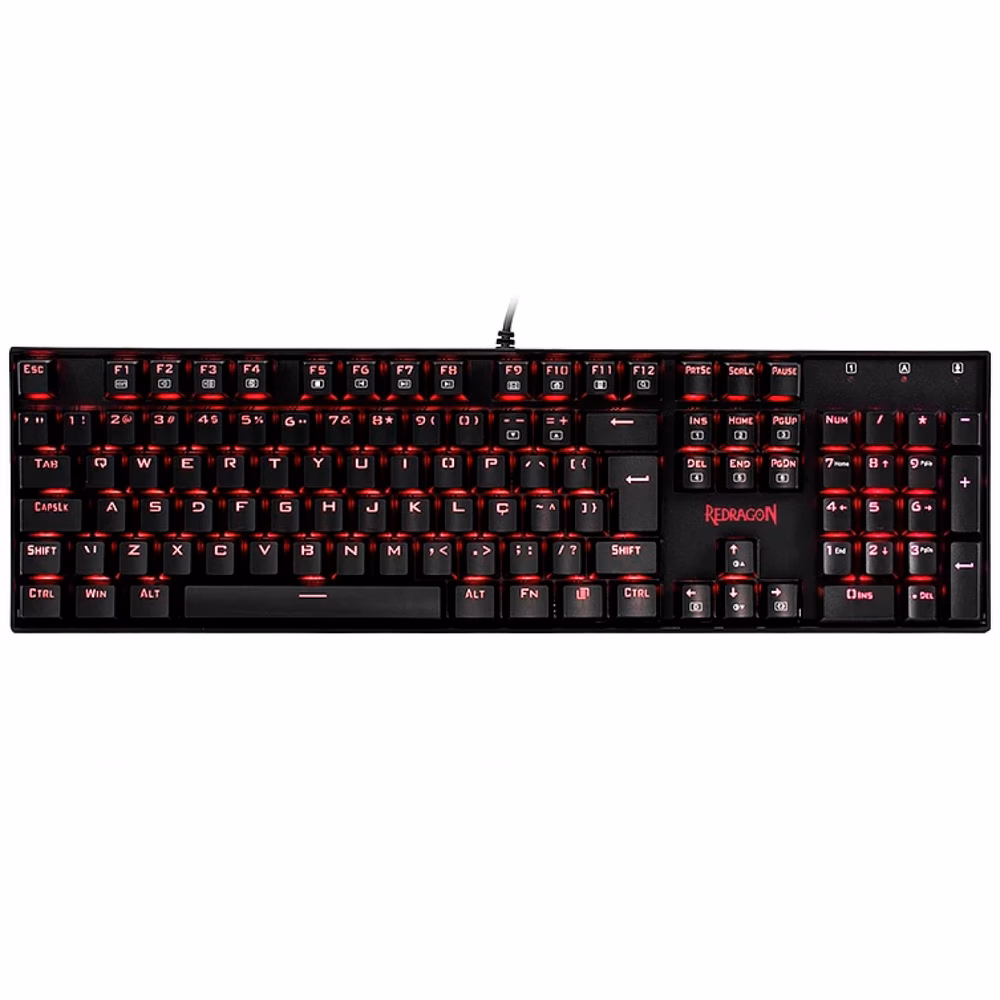 Teclado Mecânico Gamer Redragon Mitra K551 Switch Outemu Brown ABNT2 LED Vermelho - K551-1-PT-BROWN
