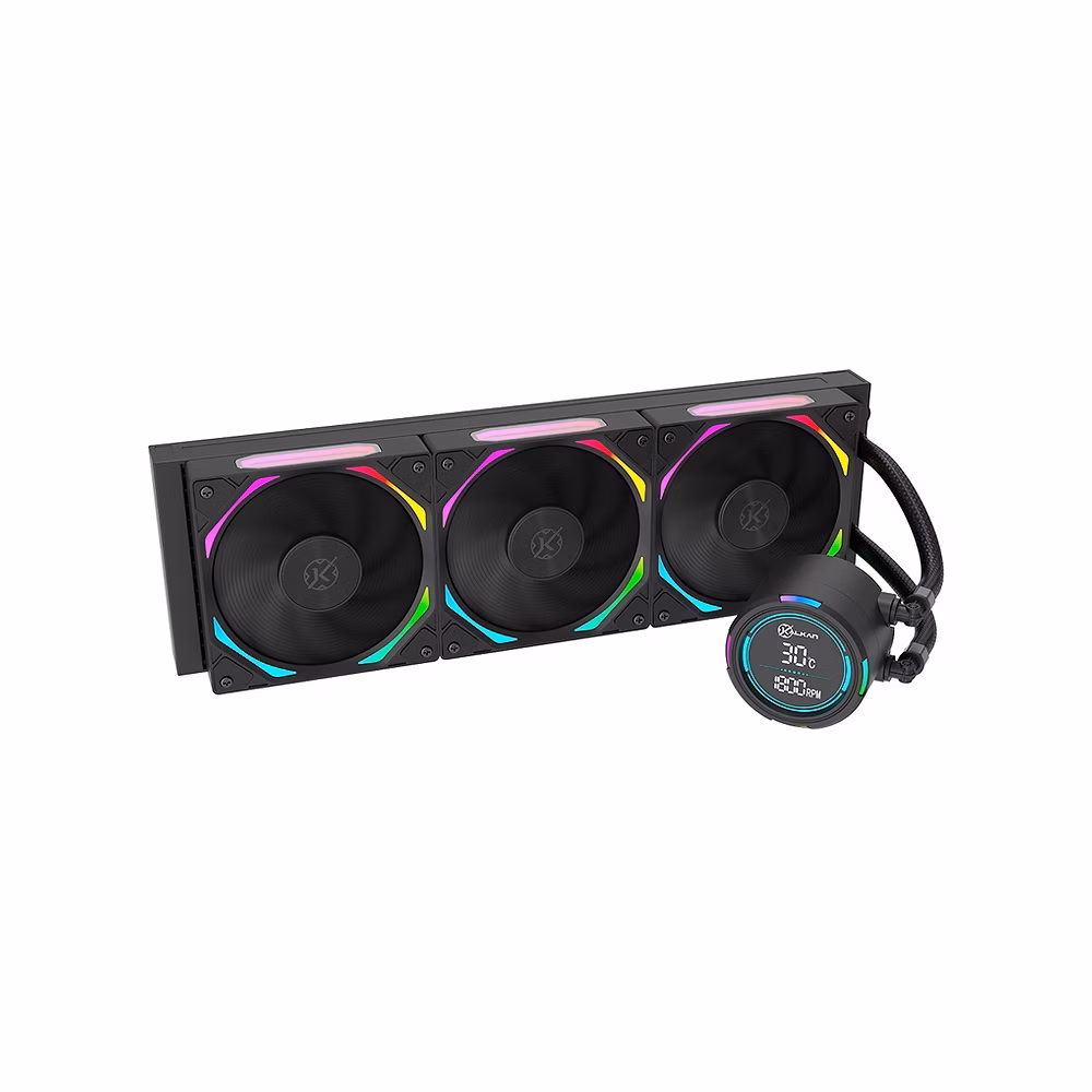 Water Cooler Kalkan Delta V2 360mm ARGB Preto com Display LCD KLK00067