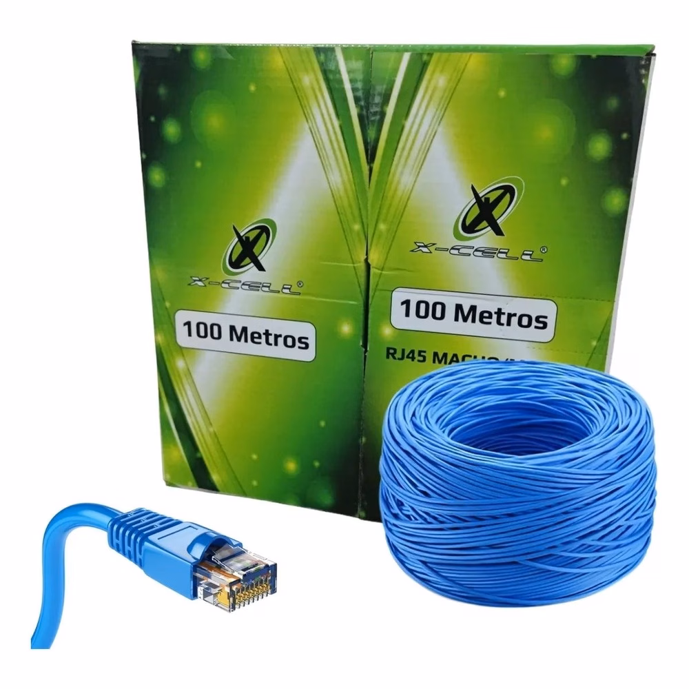 Cabo De Rede 100m Cat5e Azul X-cell XC-CR-100m