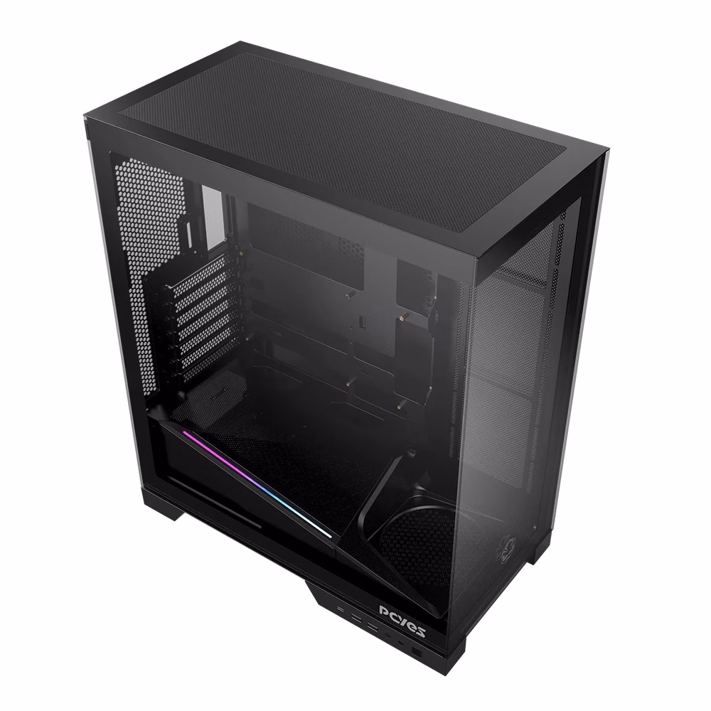 Gabinete Gamer PCYes Forcefield Flow Black Vulcan Vidro - Imagem 3