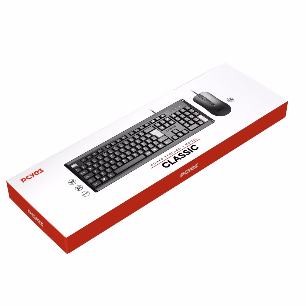 Kit Teclado E Mouse Com Fio USB PCYes Classic Preto ABNT2 - Imagem 4